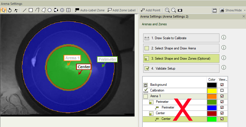 Improper zone alignment