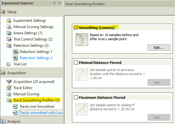 Track Smoothing visualization