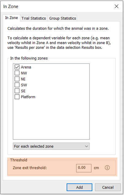 Zone Exit Threshold Setting
