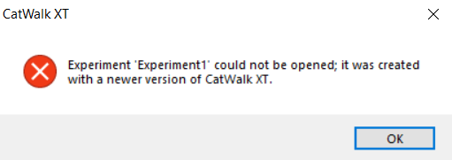 Version error screenshot