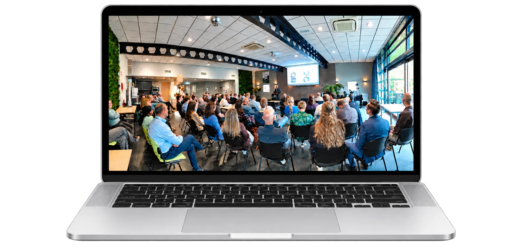 NoldusViso launch event recording playing on a laptop