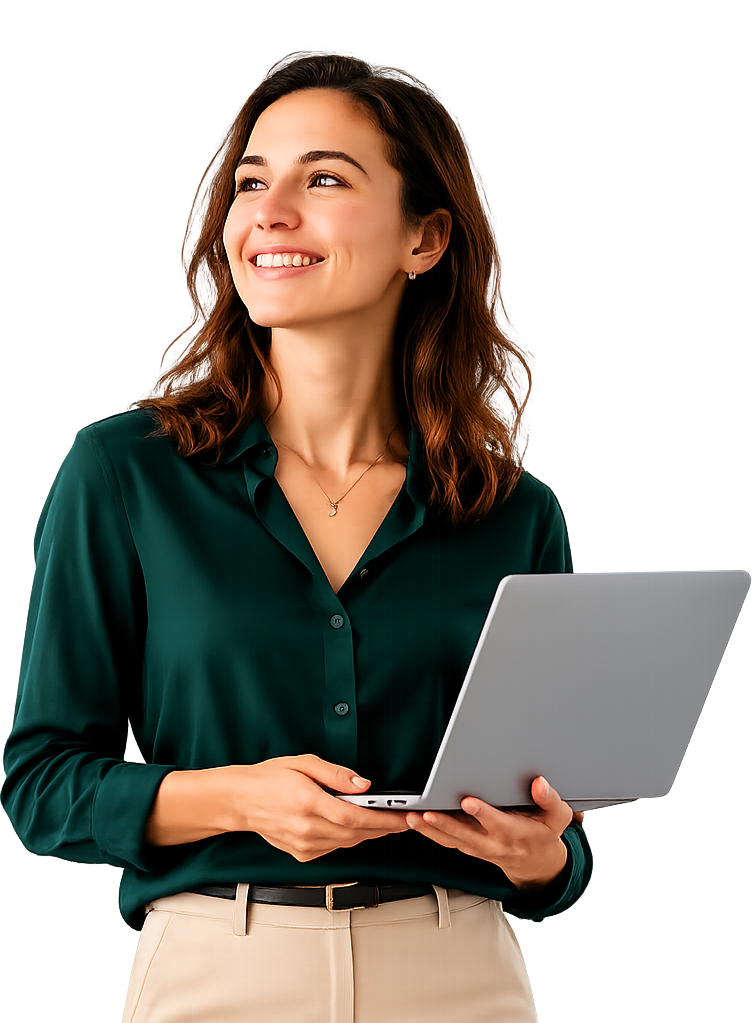 Researcher with laptop